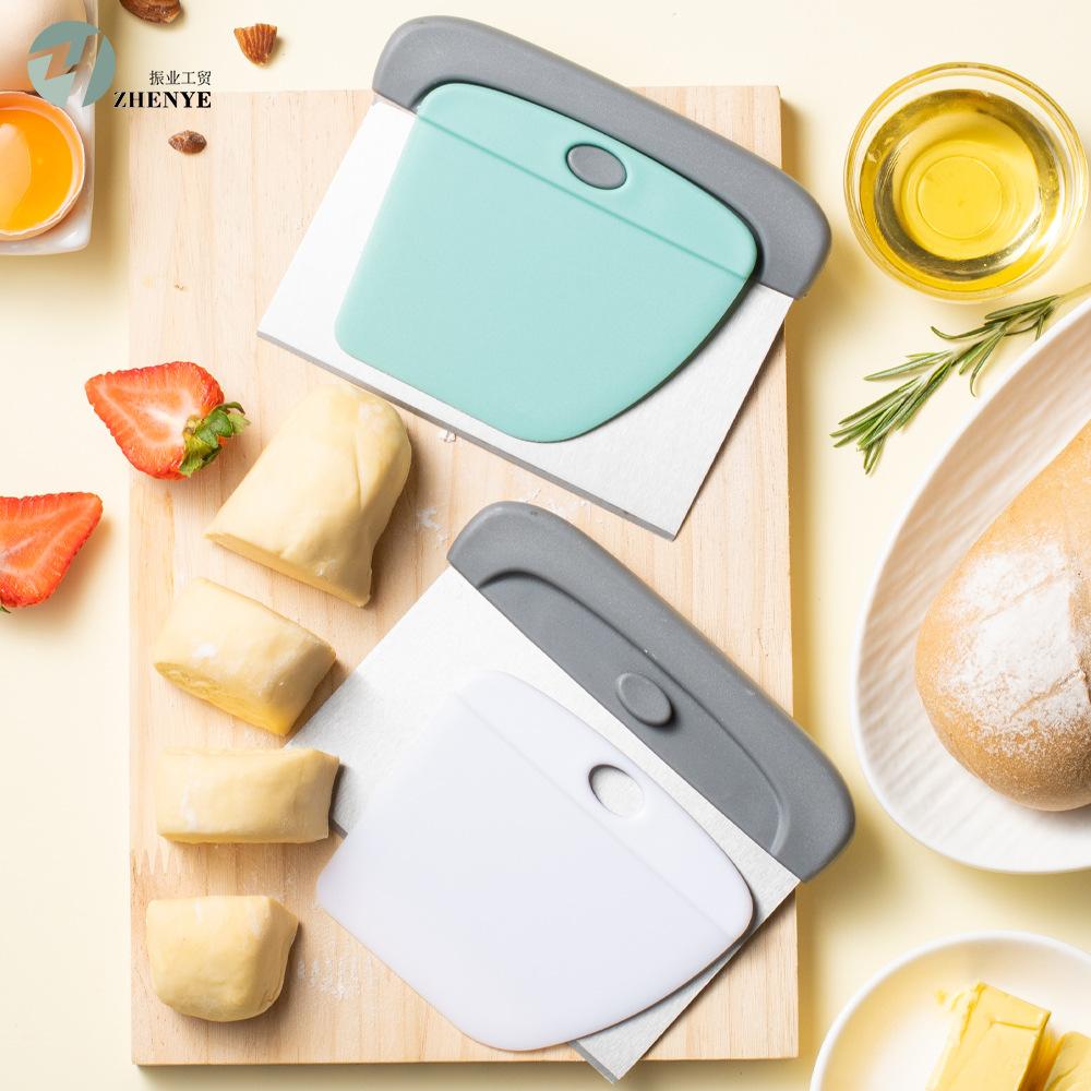 Stainless Steel Dough Scraper Set Pastry Scraper for Bread Cake Pizza Baking Flexible Bowl Scraper Dough Scraper Tools
