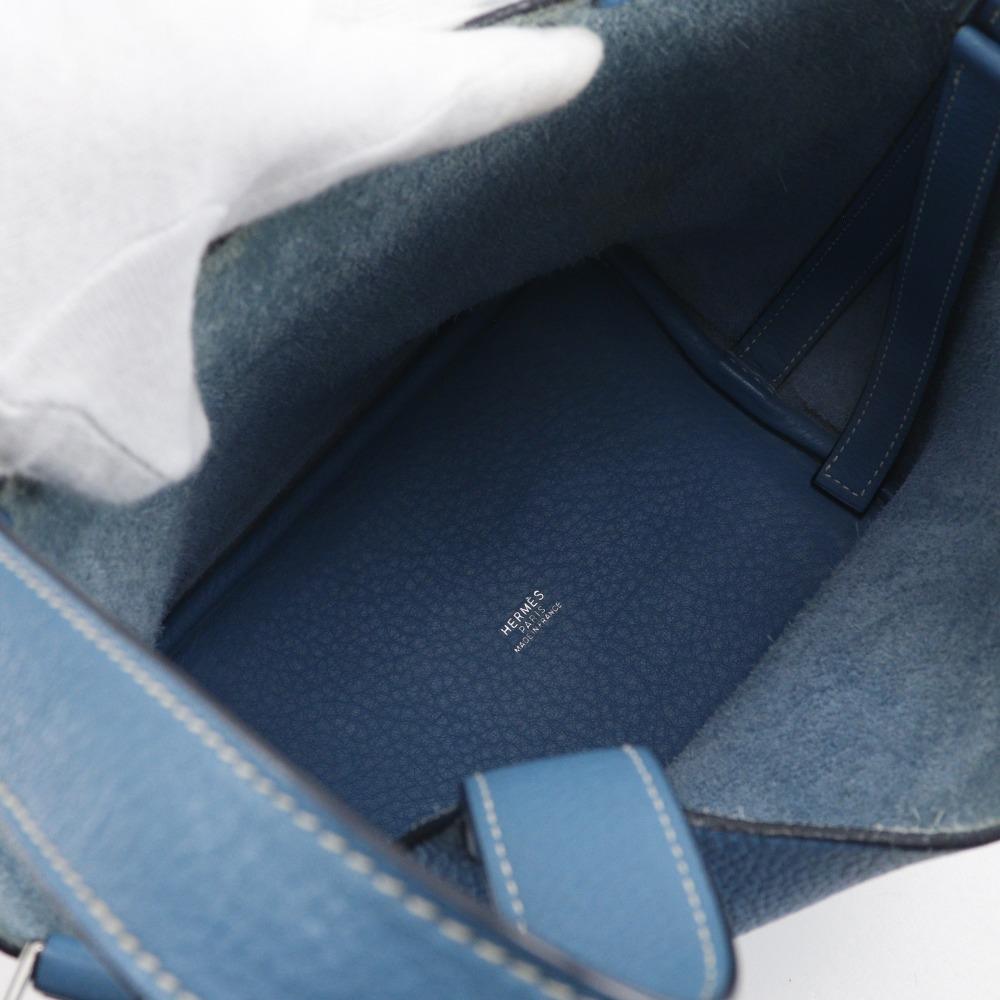 HERMES Picotin18 PM Handbag Blue gene light blue/SilverHardware Taurillon Clemence Women Used