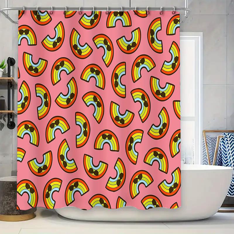 

Rainbow Shower Curtain Cute Pastel Rainbow Backdrop Aesthetic Room Decor Colorful Bathroom Set Girly Shower Curtain Rainbow Wall W60H190(CM)-1 Pcs