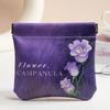Oil-painting Fabric Auto-open Mini Makeup Pouch, Fits Cables, Charger, Lipstick & Earbuds, Artistic & Portable.