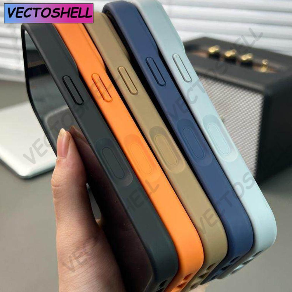 Luxury Matte Soft Frame For Magsafe Holder Case For iPhone 17 Air 16 15 14 13 12 Pro Max Plus 11 Bracket Shockproof Armor Cover