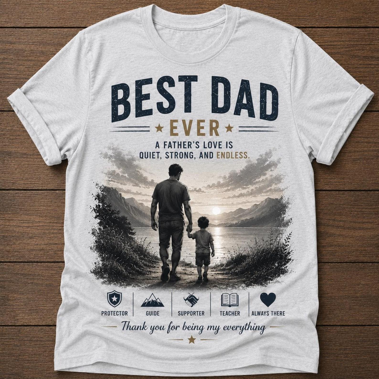 Best Dad Ever Father s Day Sunset Graphic T Shirt Gift for Dad XL