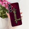 Pouzdro Pro Samsung S24 Kryt Průhledné Luxusní Koruna Písmena A-Z 2D Plochý Vzor Měkké Pouzdro Pro Samsung Galaxy S24 SM-S921B