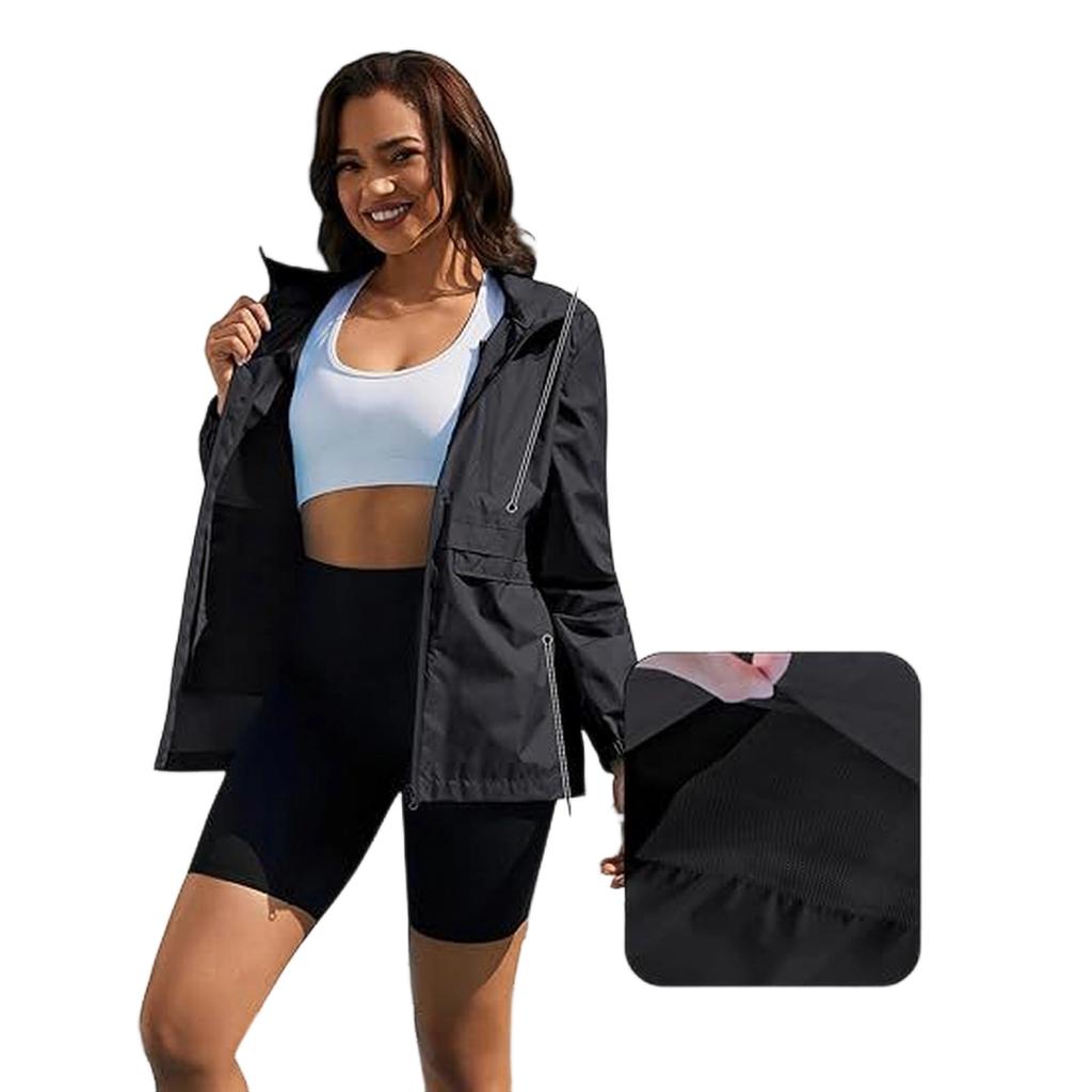 Damen faltbarer Regenmantel schmal geschnitten Windbreaker Jacke für Outdoor Reisen