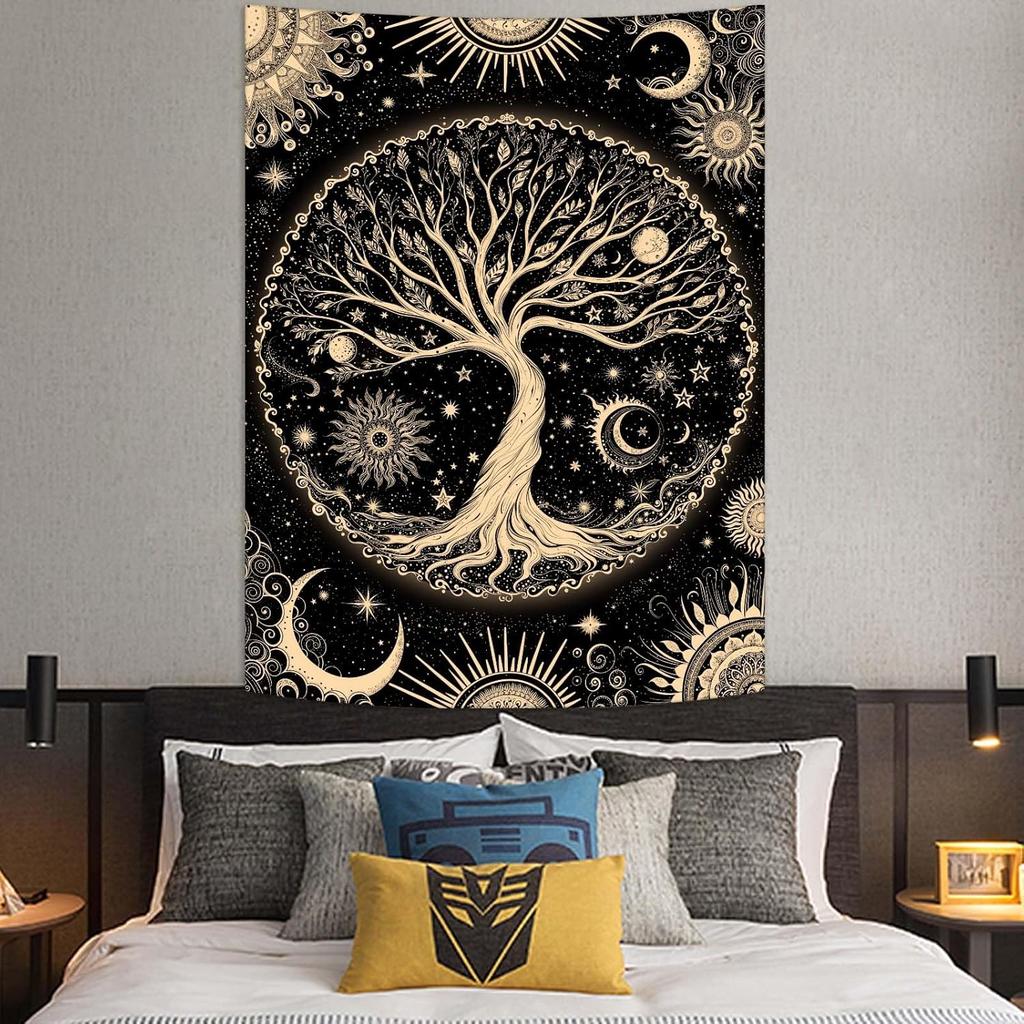 Tree of Life Tapestry Starry Sky Wall Tapestry,Vintage Tapestries for Bedroom Ceiling Tapestries Wall Hanging for Bedroom Living