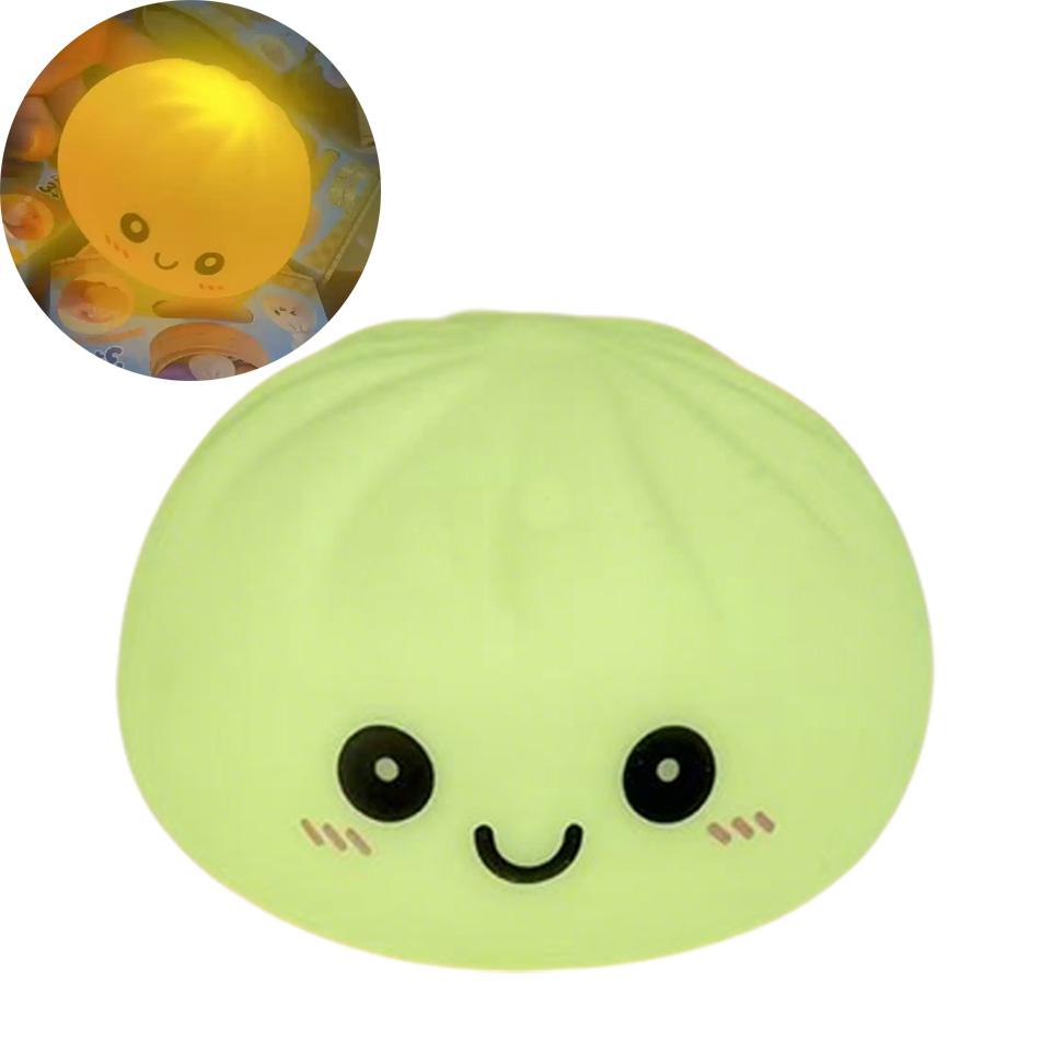 In Stock Glowing Dumpling Squishy Bun Shaped Night Light Cute Baozi Lamp USB Rechargeable Color Changing Bedroom Decor Gift