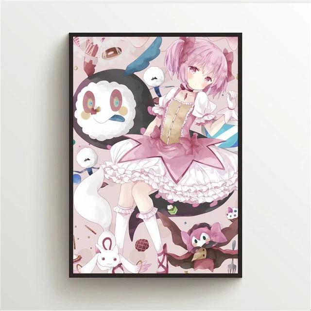 Puella Magi Madoka Magica Ιαπωνικό Άνιμε Κινούμενα Σχέδια Αφίσες Εκτυπώσεις Τέχνη Τοίχου Ζωγραφική σε καμβά Εικόνα για Σαλόνι Διακόσμηση Σπιτιού