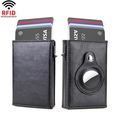 Rfid Kartenhalter AirTag Geldbörsen Herren Geldbeutel Schlank Dünn Damen Geldbörsen Leder Geldbörse Für Apple Air Tag Geldbörsen Smart Schwarze Geldbörse