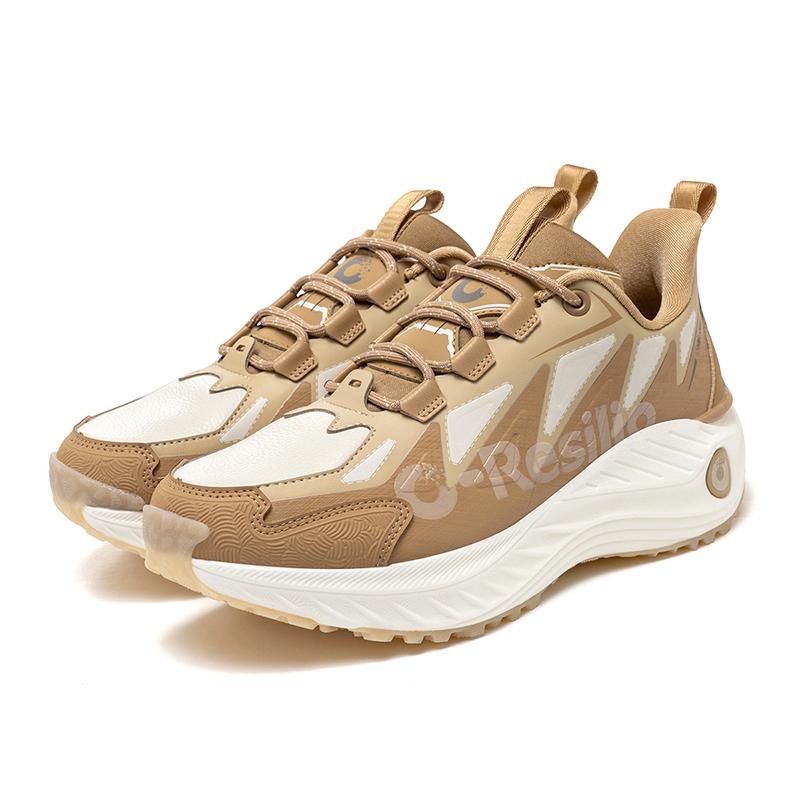 ONEMIX Autumn Winter Leather Walking Shoes Men Non-slip Wear-Resistant Hiking Shoes Soft Elastic Shock Absorbing Running shoes
