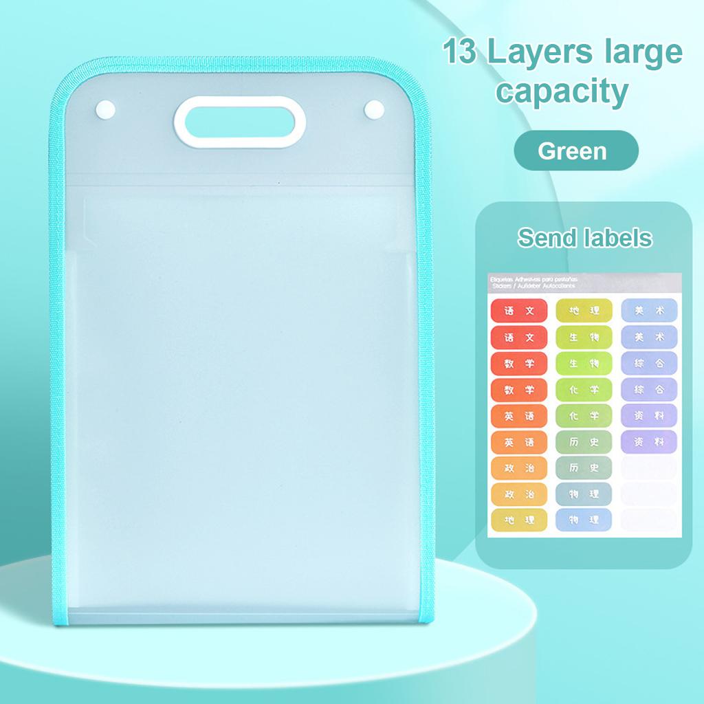 Portable Folder Multi-layer Large Capacity Accordion Bag Test Paper Storage Bag Student Stationery School Office Supplies