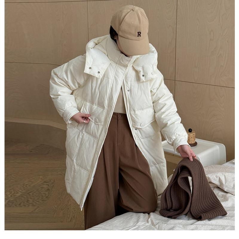 Korean version of the hooded large size women thickened warm anti cold winter coat - lightweight and comfortable long-sleeved cotton coat jacket