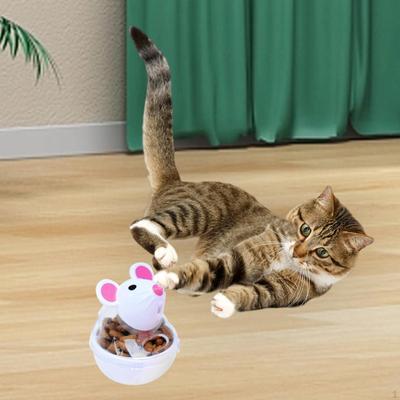 Cat Ball Dispenser Treat Toy Feeder Mice Shaped Tumbler for Pet