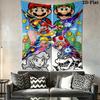 Run Mario Block Wall Hanging Printed Fabric Blanket Decorative Tapestries for Bedroom Living Room Home Decor