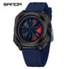 European-Style Men's Sport Quartz Watch with Waterproof Skeleton Design and Versatile Silicone Strap