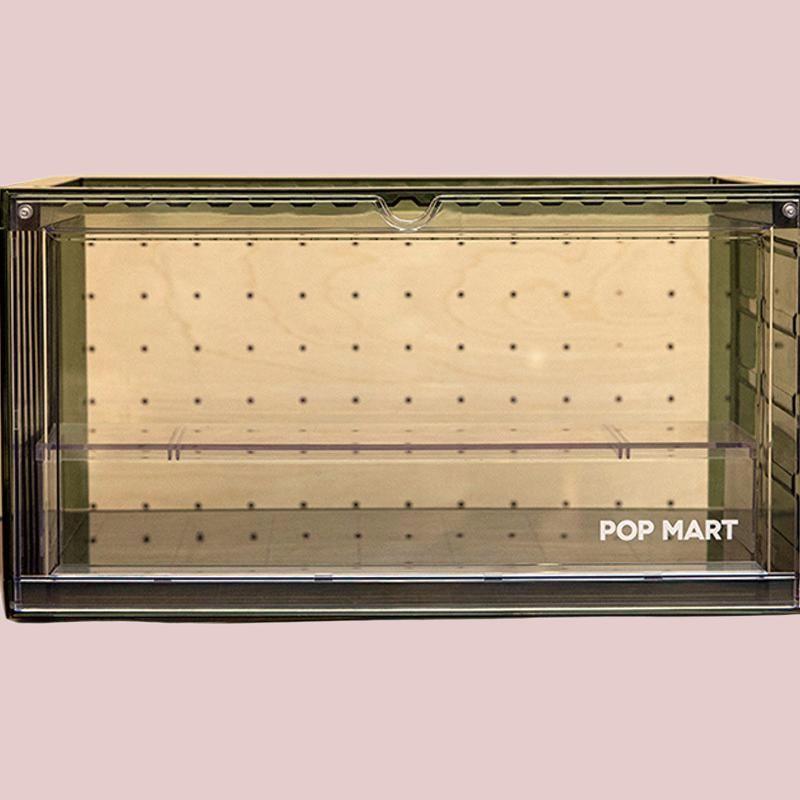 New POP MART Interlocking Display Case HD Transparent Green Model Accessories 1221129003-1