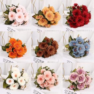 7 Heads Fake Sunflower Gerbera 30cm Simulation Plant Decor Artificial Gerbera Bouquet  Photo Props