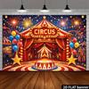 2D Circus Tent Photo Backdrop, Carnival Night Party Banner, Baby Shower & Birthday Decor