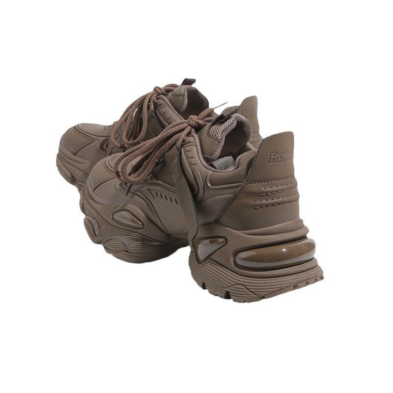 Platform dad shoes women's 2023 autumn and winter new American retro lightweight small inner height increase casual sports shoes