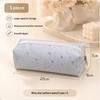 Multicolor Star Print Canvas Pencil Case Multi-Functional Portable Zippered Pen Pouch Large Capacity Portable Cosmetic Bag