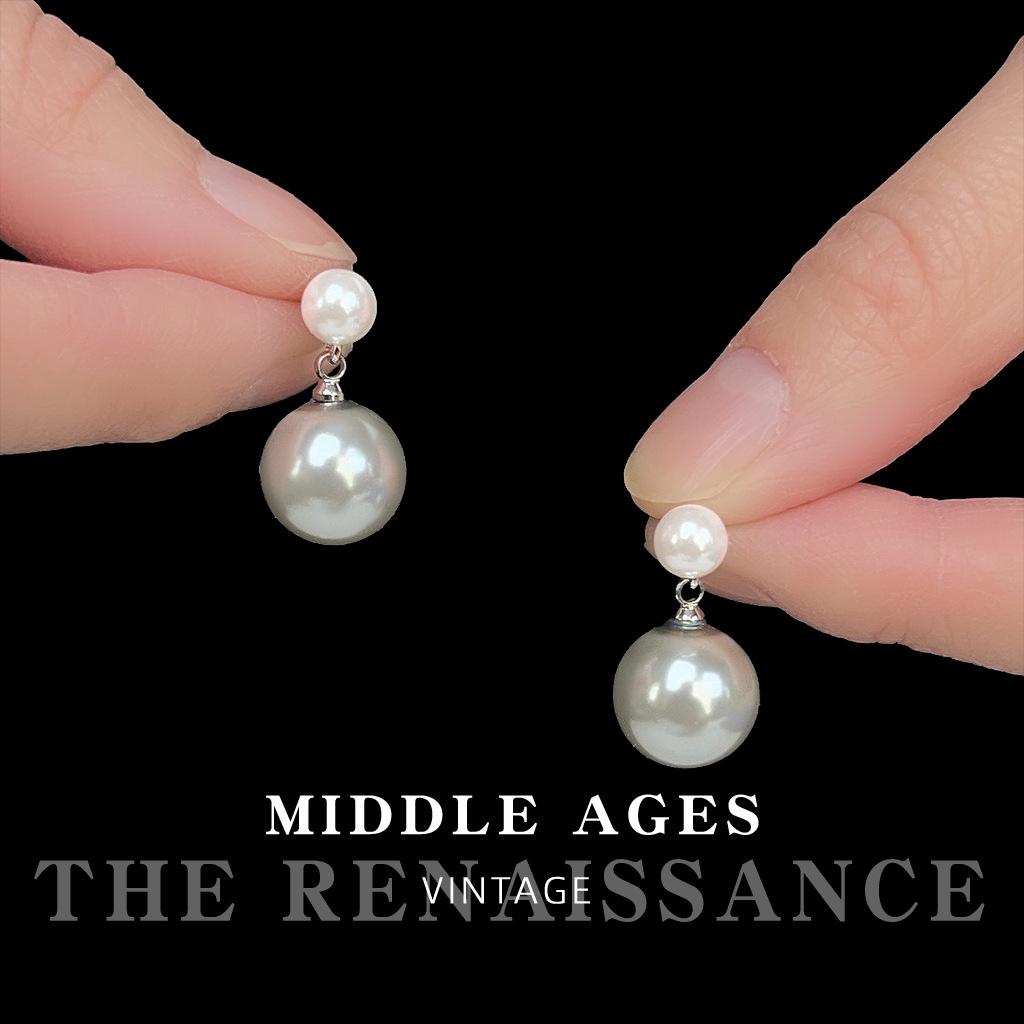 Серые стеклянные жемчужные серьги модные французские ретро серьги женские