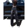 Black-Gray High-Waisted Wide-Leg Jeans for Women - Velvet-Lined, Thick, Loose-Fit, Slimming, Straight-Leg, Floor-Length, Petite, Trendy Pants