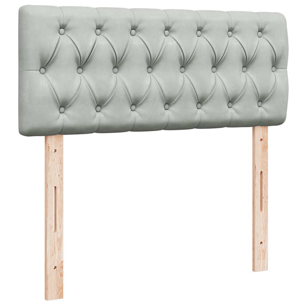 Ottoman Bed with Mattress & LEDs Light Grey 120x190 cm Velvet