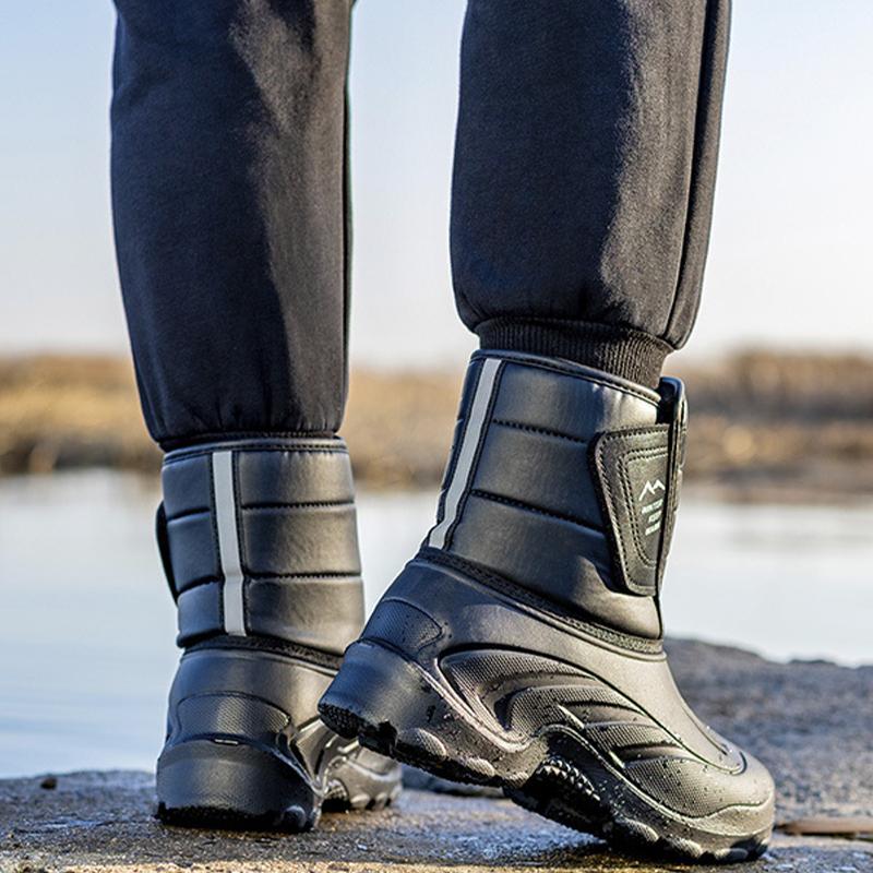 Mode Übergröße 46 Winter Schneestiefel Wasserdicht Herren Warm Plüsch Schneestiefel Leicht Outdoor Rutschfeste Schuhe Herren Winterstiefel