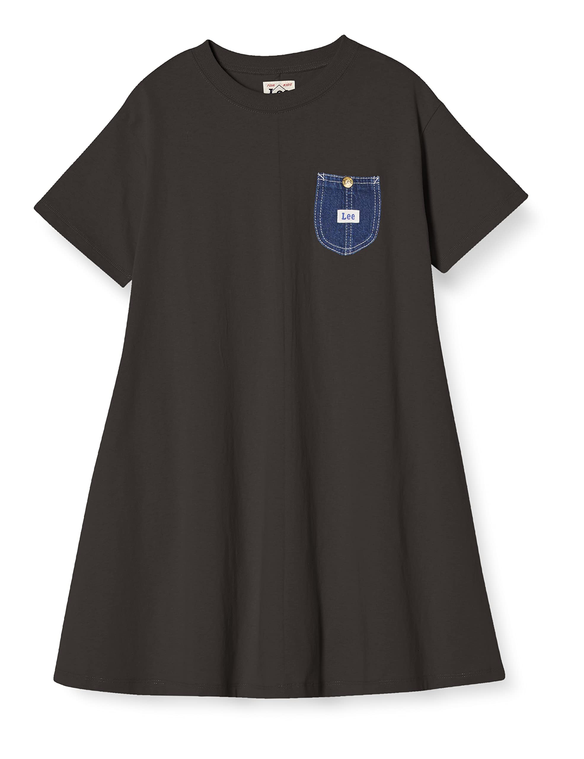 

Lee One Piece Denim Pocket Dress for Size 110 [Official] T-Shirt Boys, LK0758-75, Black, чёрный