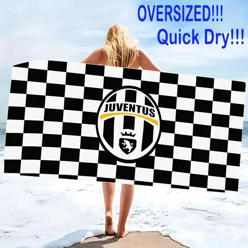 Juventus FC Print Beach Towel, Large Soft Quick Dry Towel for Beach Camping Swimming
