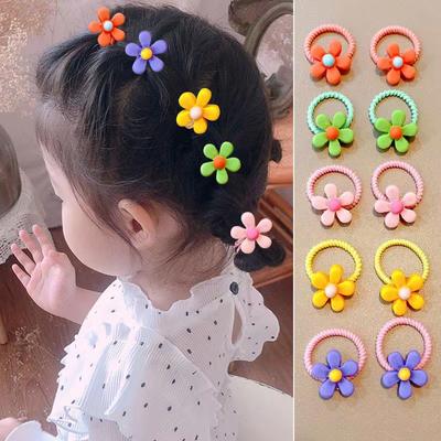 10 Pezzi di Elastici per Capelli a Fiori, Elastici per Capelli, Fiocchi di Filato, Elastici per Capelli da Ragazza, Accessori per Capelli, Elastici Freschi e Carini per Ragazze