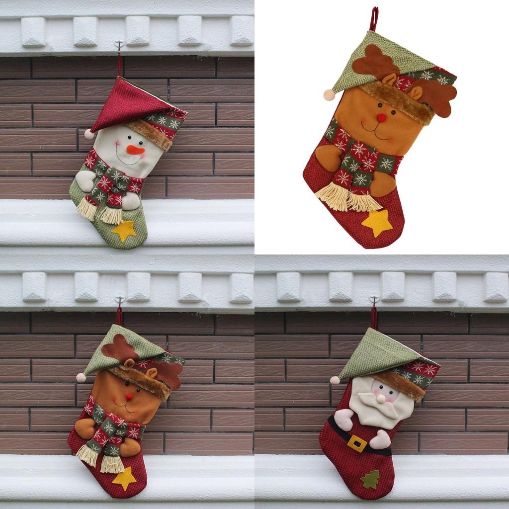 Christmas Stocking Handmade Nonwoven Santa Sock For Party Decor Gift For Friends