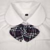 Blaue karierte Krawatte, leicht zu ziehende Lazy Tie, Krawatte, gestreifte Schuluniform, Schüler-Krawatten-Set.