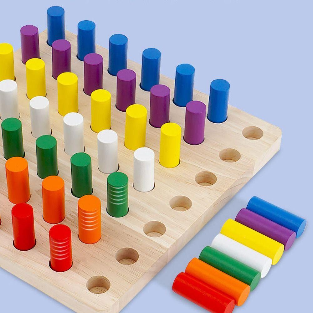 Plugboard Color Matching Board Game Montessori Early Education Intelligence Toy  Kindergarten Kids