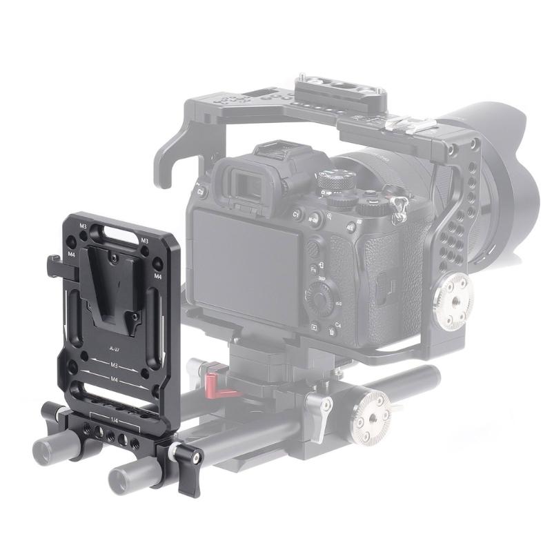 Quick Install Battery Clamp with V Type Design for 15mm Rails Easy Tool Less Mounting for Camera Accessory