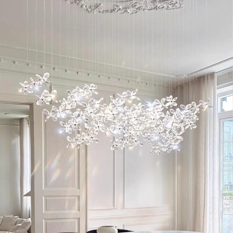 Modern French Crystal Chandelier: Luxury Pendant Light for Dining Room, Restaurant, Cafe, or Bar
