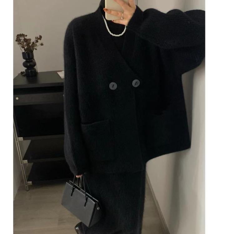 Women's Cardigans - Oversize Winter Cardigan Sweater Knitting Jacket Women Plus Size Casual Loose Fashion Solid Buttons Autumn Style
