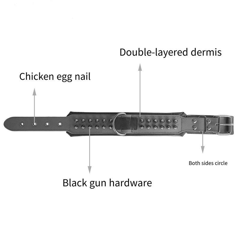 Pet Leather Collar, Dog Collar, Rivet, Nail, Anti-Bite, Bully Dog Pad, Thickened