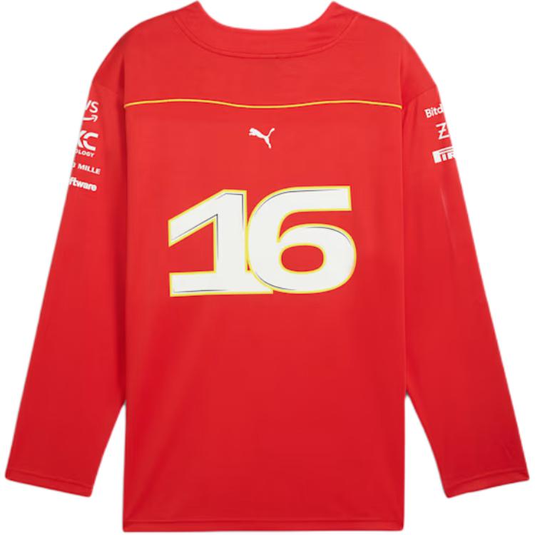 Puma Scuderia Ferrari Team Jersey Round Neck Comfortable Fashion Sportswear Men Jersey Crimson 763607-01