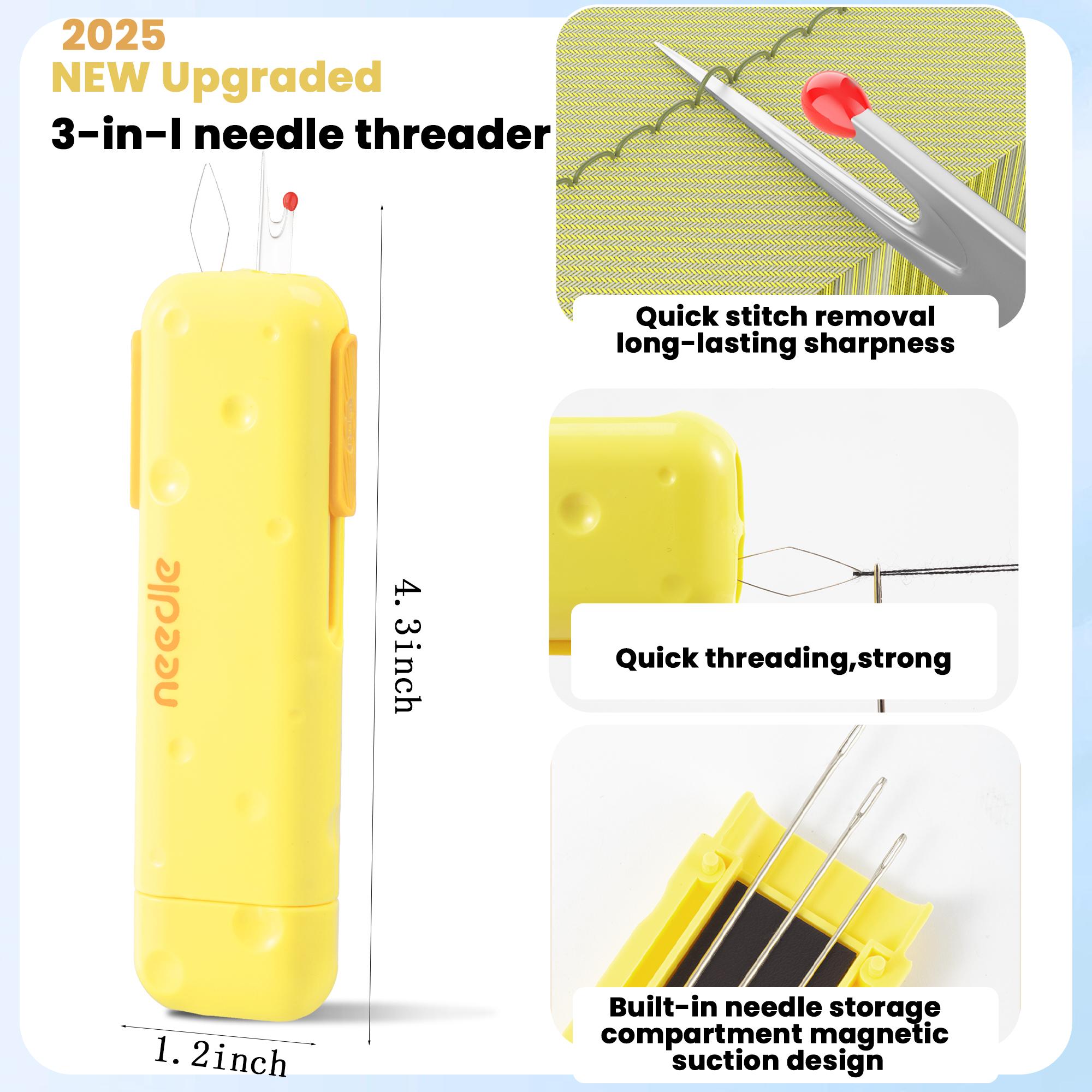 

2025 New Multifunctional 3in1 Plug-in Needle Thread Sewing Extensible Thread Removal Double Head Automatic Sewing Ripper Tool 1pc