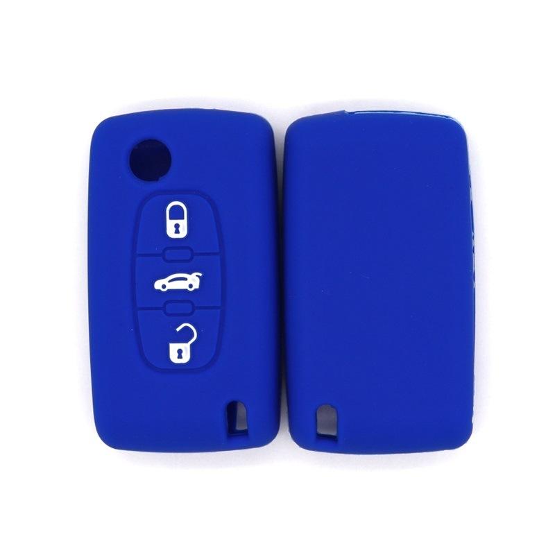

Car anti-fall key cover, suitable for old Peugeot 206 207301 key cover 307308S, folding type, 3-buckle car key bag темно-синього кольору