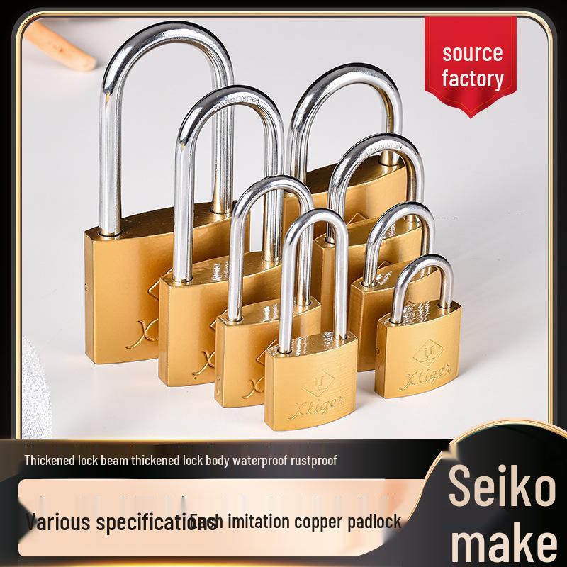 25MM Iron Padlock Single Open Imitation Copper Lock for Household or Student Use