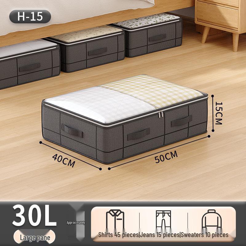 Saco de Armazenamento de Edredom de Algodão de Grande Capacidade com Janela Transparente - Ideal para Roupas e Itens Domésticos