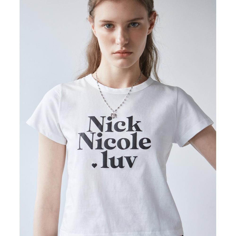 

NICKNICOLE NNC LUV CROP TEEWHITE