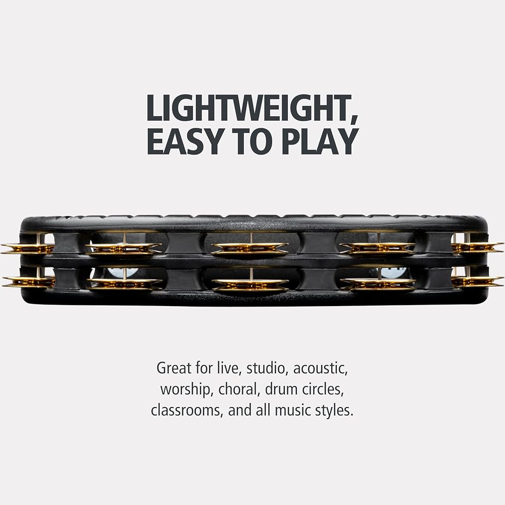 MEINL Percussion Traditional ABS Tambourine with Brass Jingles, Black, TMT1B-BK [Official Japanese Product]