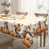 Cute Little Squirrel With Golden Pumpkin, Pastoral Waterproof Tablecloth Between Maple Leaves And Acorns Thanksgiving Decoration