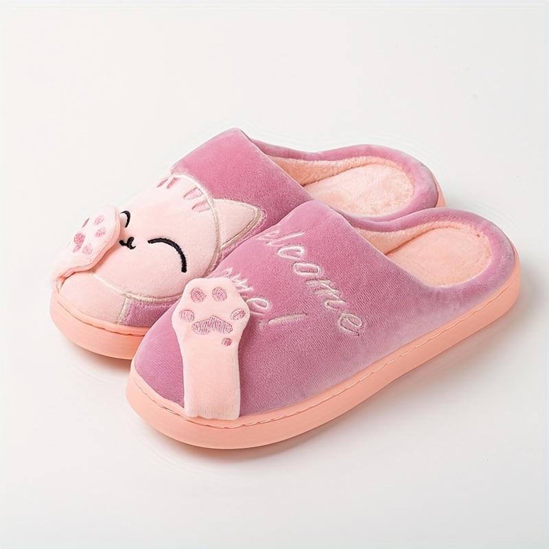 Gemütliche Cartoon-Katzen-Hausschuhe für Paare, Rutschfeste pelzige Winter-Hausschuhe mit weicher TPR-Sohle, Obermaterial aus Kunstfell, Perfekt für Männer und Frauen