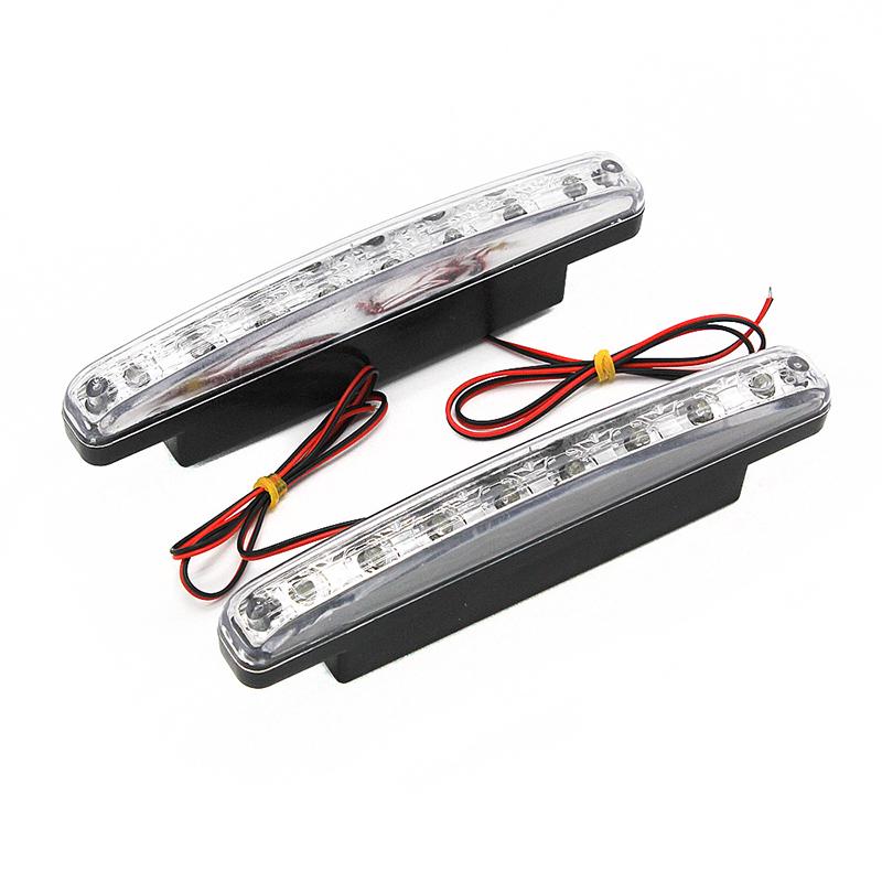 2X Car 8 Led Drl Fog Driving Daylight Daytime Running Light Head Lamp White