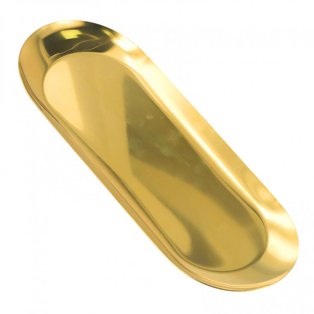 Practical Oval Stainless Steel Tray for Tea Set and Jewelry Display