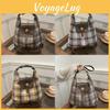 Fashionforward Tote Plaid Bag For Women In Coffee Blue And Yellow With Soft Structure