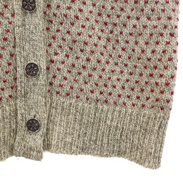 L.L.BEAN 80s Vintage Wool Blend Overall Handle Long Sleeve Knit Cardigan Women Used